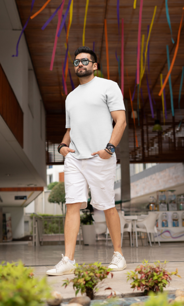 Camiseta Pesada 100% Algodón - Blanco