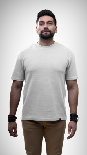 Camiseta de algodón blanca para hombre