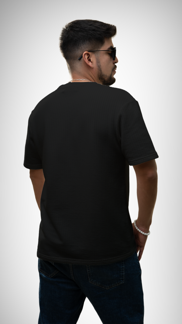Camiseta con textura tipo waffle - Negra