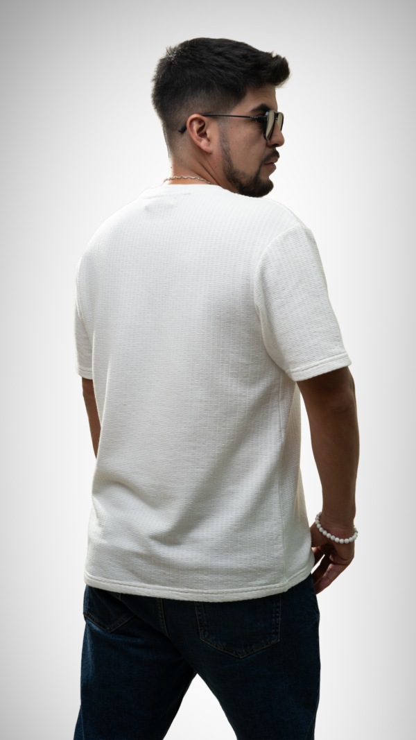 Camiseta con textura tipo waffle - Blanco