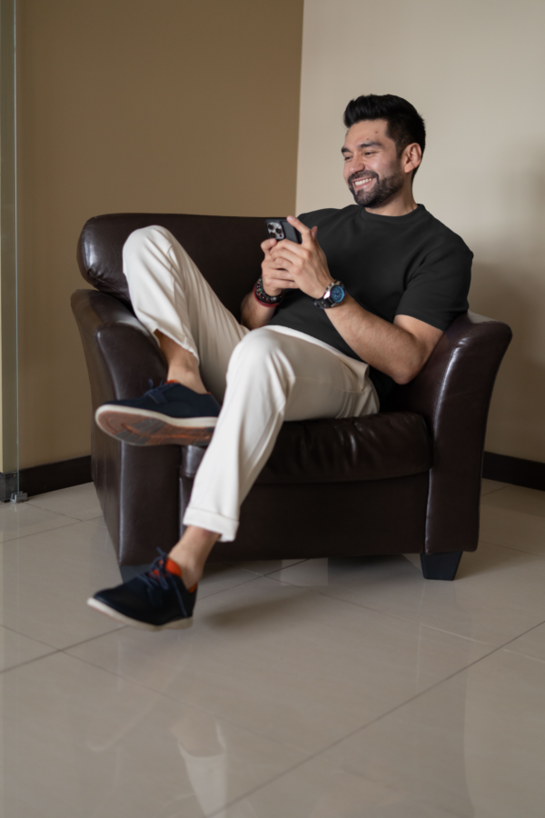 Camiseta Pesada 100% Algodón - Negra