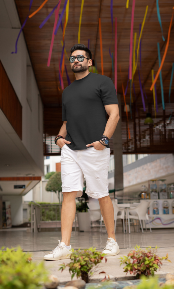 Camiseta Pesada 100% Algodón - Negra